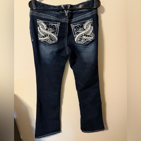 Vanity Blue Flare Wide Leg Jeans with Classic Style - Picture 2 of 4